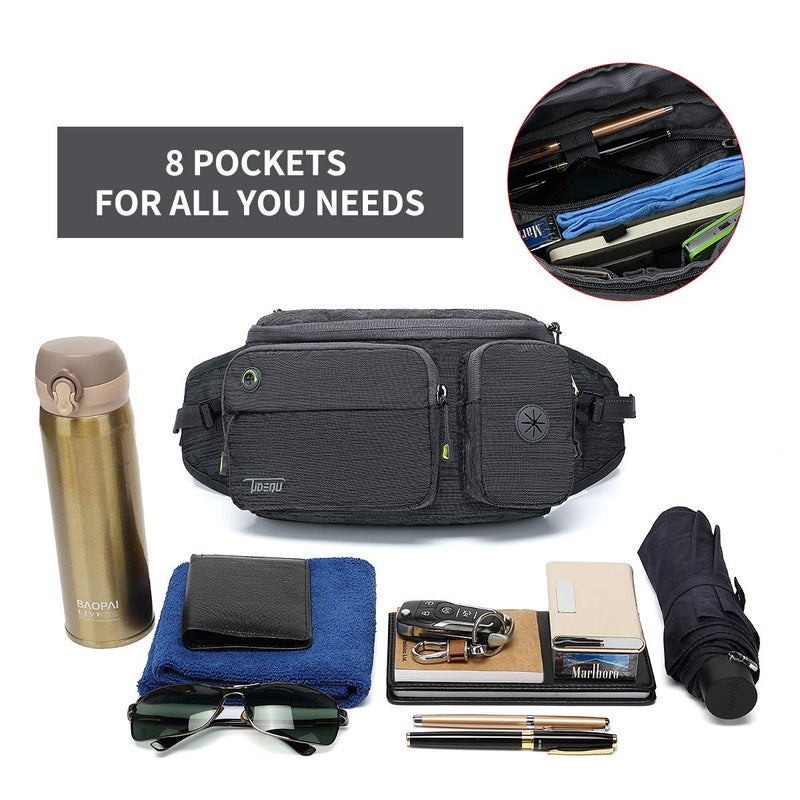 TUDEQU Hiking Fanny Pack for Men Women Large Hiking Waist Packs Mens Fanny Pack Crossbody Waist Bag for Men for Travel - Image 5